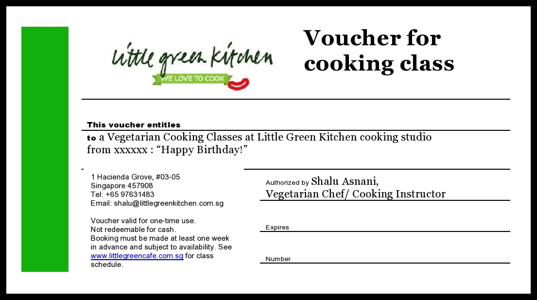 Little Green Kitchen Voucher